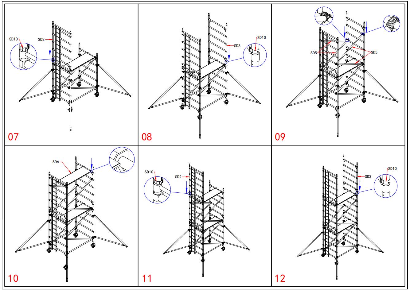 aluminum scaffolding step 3