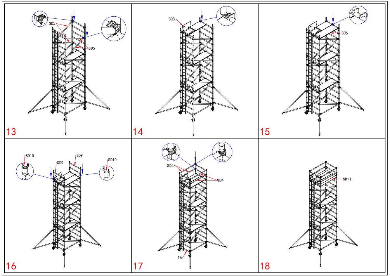 aluminum scaffolding step 4