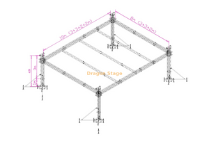 Aluminum Event Party Flat Roof Truss Frame 10x8x7m