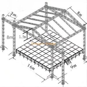 Aluminum Sound Event Truss with Roof 16x9x8m
