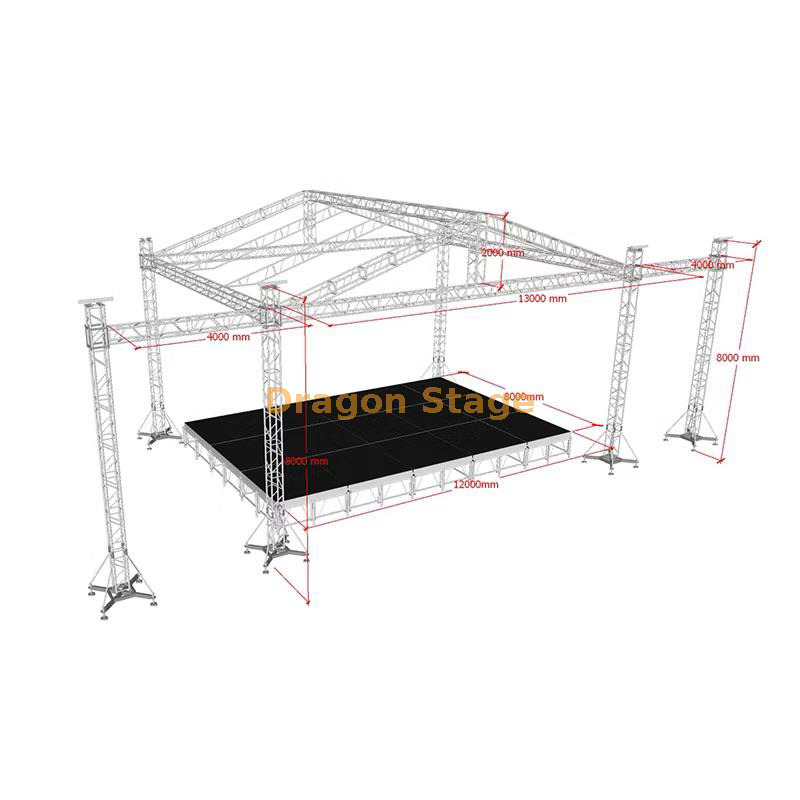 Aluminum Event Party Lighting Truss Stage 13x9x8m