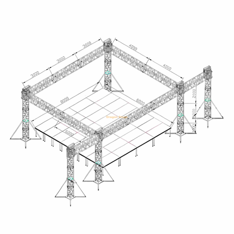Aluminum Outdoor Stage Lights Event Truss 9x8x5m