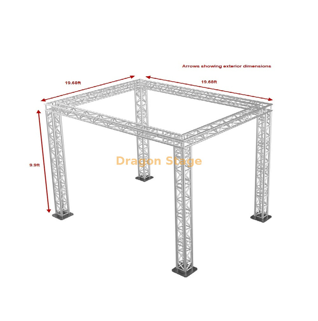 20x20x10ft Portable Aluminum Square Box Truss System for Stage Lighting & Trade Show Booths