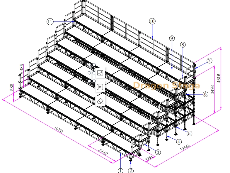 drawing of bleacher