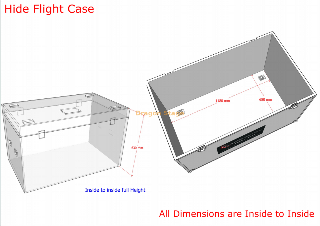 Custom Hide Flightcase 1.2x0.7x0.65m