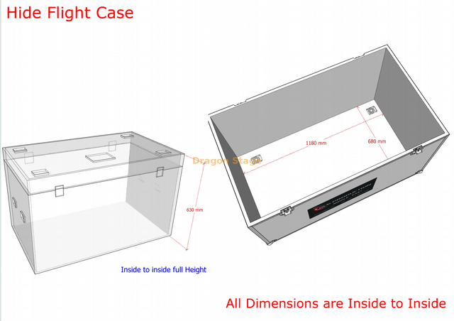 Custom Hide Flightcase 1.2x0.7x0.65m