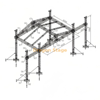 9x6x7m Pitched/Gable Roof Aluminum Stage Truss Kit (7m Height)