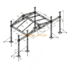 9x6x7m Pitched/Gable Roof Aluminum Stage Truss Kit (7m Height)
