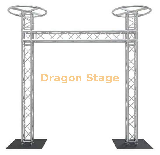 2.5m High 2m Wide DJ Booth Goalpost Truss System with Circular Top (Aluminum Spigot Truss)