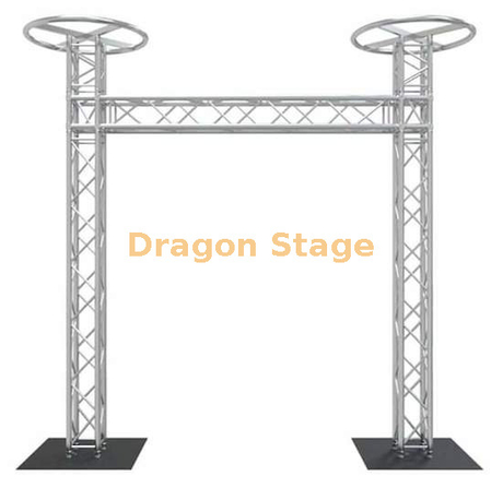 2.5m High 2m Wide DJ Booth Goalpost Truss System with Circular Top (Aluminum Spigot Truss)