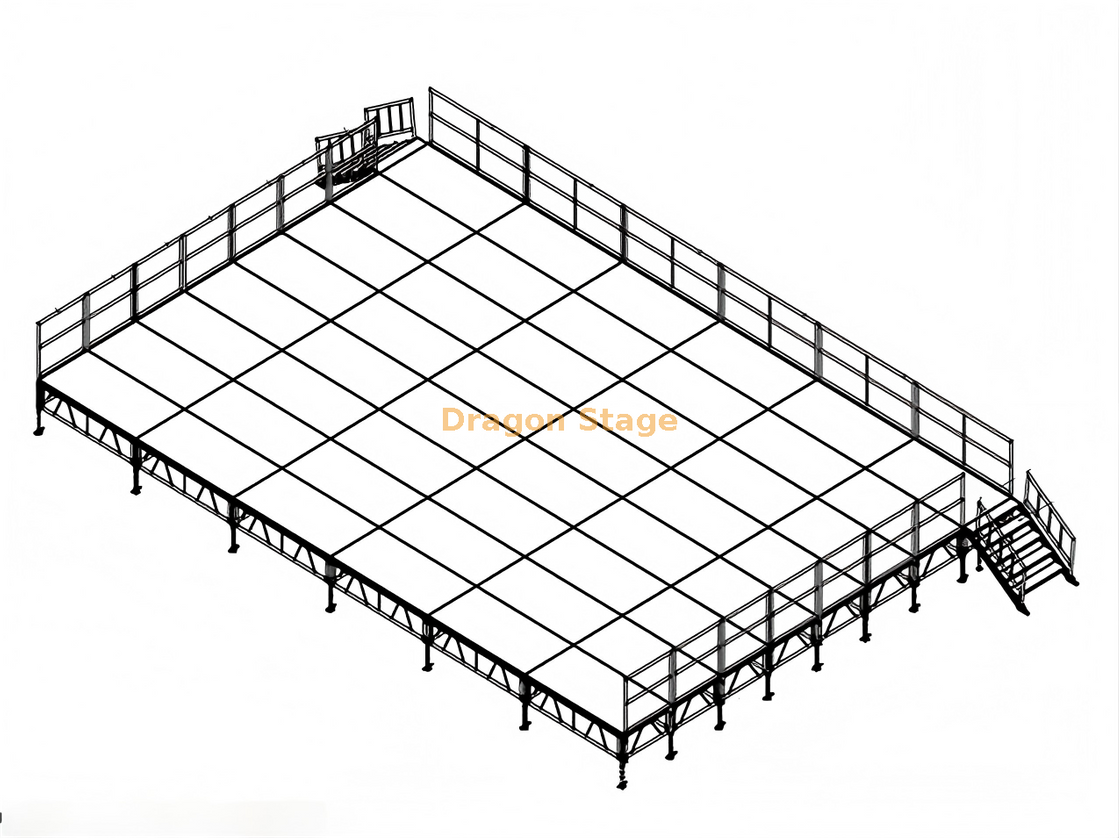 Concert Stage Platform Aluminum Mobile Portable Stage for Outdoor Events 12x8m 