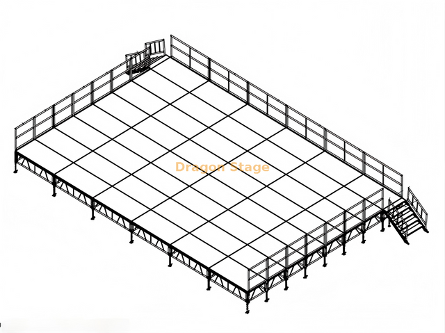 Concert Stage Platform Aluminum Mobile Portable Stage for Outdoor Events 12x8m 
