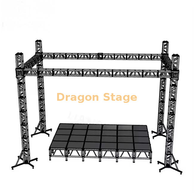10x7x8m Aluminum Alloy Concert Stage with Lifting Tower Truss