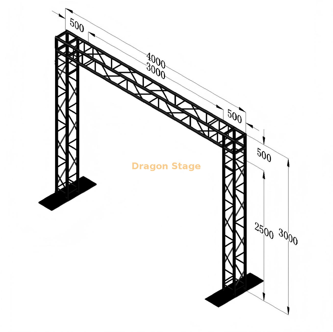 4x3m Aluminum Alloy Mobile Goalpost Truss System for LED Screens and Stage Lighting