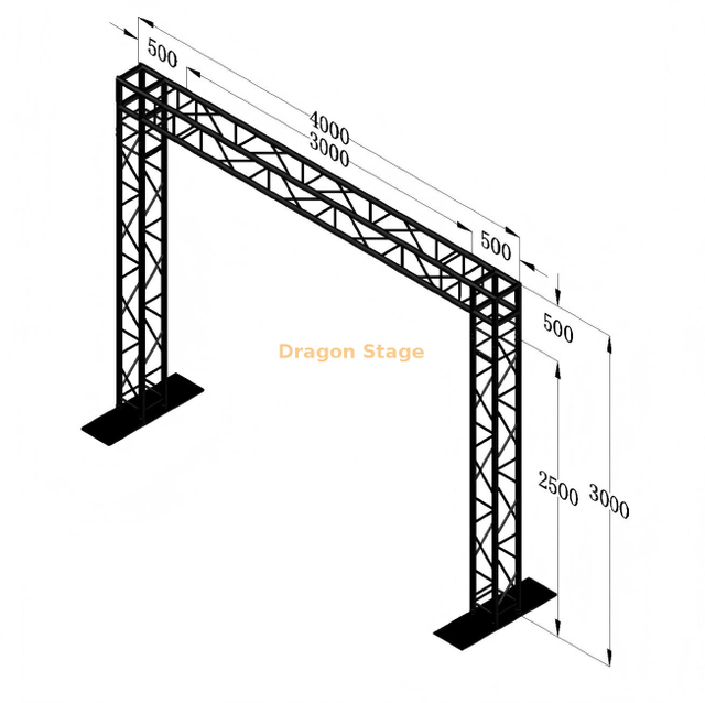 4x3m Aluminum Alloy Mobile Goalpost Truss System for LED Screens and Stage Lighting