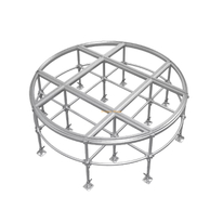 2.44m Round Portable Stage - Adjustable Height 0.4-0.8m Aluminum Alloy Event Platform
