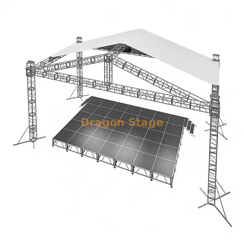 12x7x6m Aluminum Alloy Mobile Stage Roof Truss System with Stage Platform