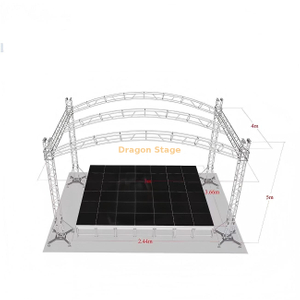 8x4x5m Aluminum Curved Roof Stage Truss System - 5m High Mobile Lighting Rig