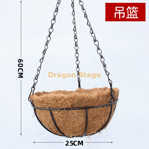 Simulated Violet Wall Hanging Orchid Large Embroidery Artificial Plastic Flower Silk Flower Dark brown coconut brown hanging basket+adhesive hook