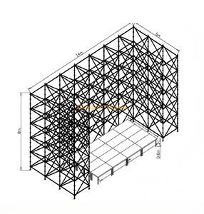 14x6x8m Ringlock Truss Wall with 8x4m Aluminum Quick Stage and 2 Stairs