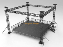 300x300mm Black Aluminum Bolt Truss Stage for Wedding 7x7x6m