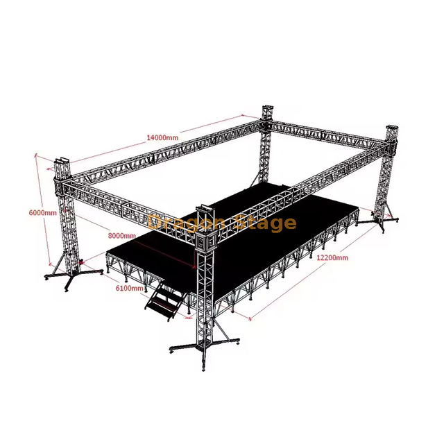 14x8x6m Heavy Duty Aluminum Event Lighting Truss System (6m Height)