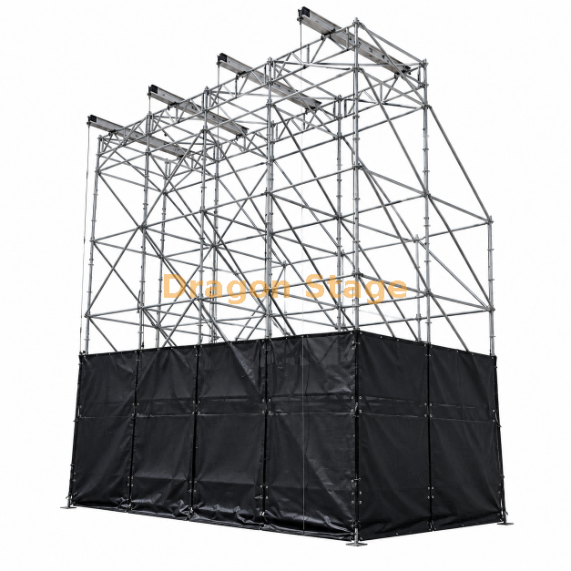 8x4x8m Double-Row Ringlock Line Array Hanging System with 4 Top Suspension Sets