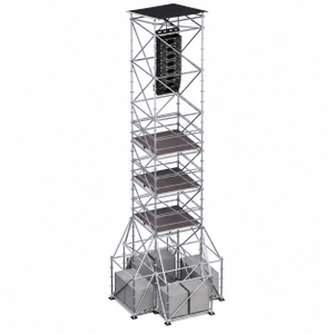 14m High Ringlock Line Array Hanging Tower with 4 Working Platforms, Ballast and Waterproof Roof