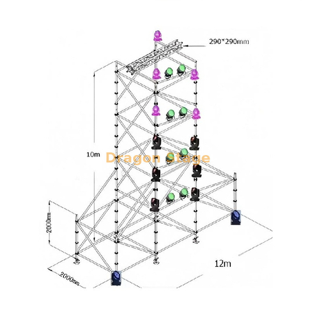 12m Professional Steel All-Around Concert Scaffolding System