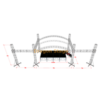 6x4x4m Custom Curve Roof Stage Truss with Led Display Wings 3m 