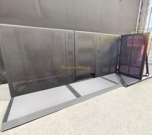 Heavy Duty Aluminum Stage Barrier System 28kg | Mobile Crowd Control Barrier with Anti-Slip Platform