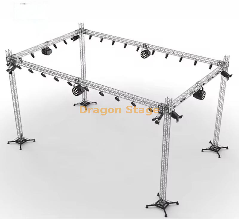 Custom Square Lighting Spigot Aluminum Lighting Truss Structure 16x8x7m