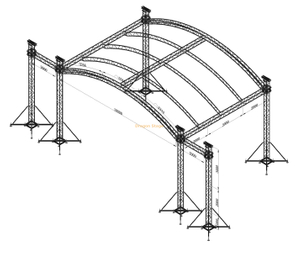 10x7x6m Aluminum Arched Stage Roof Truss System with Speaker Wings