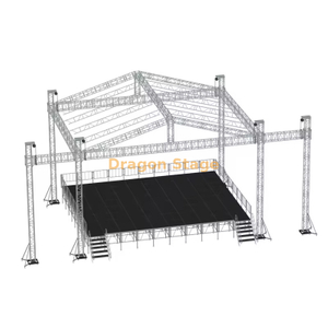 10x5x7m Aluminum Pitched Roof Truss Stage System with Twin 2m Speaker Wings