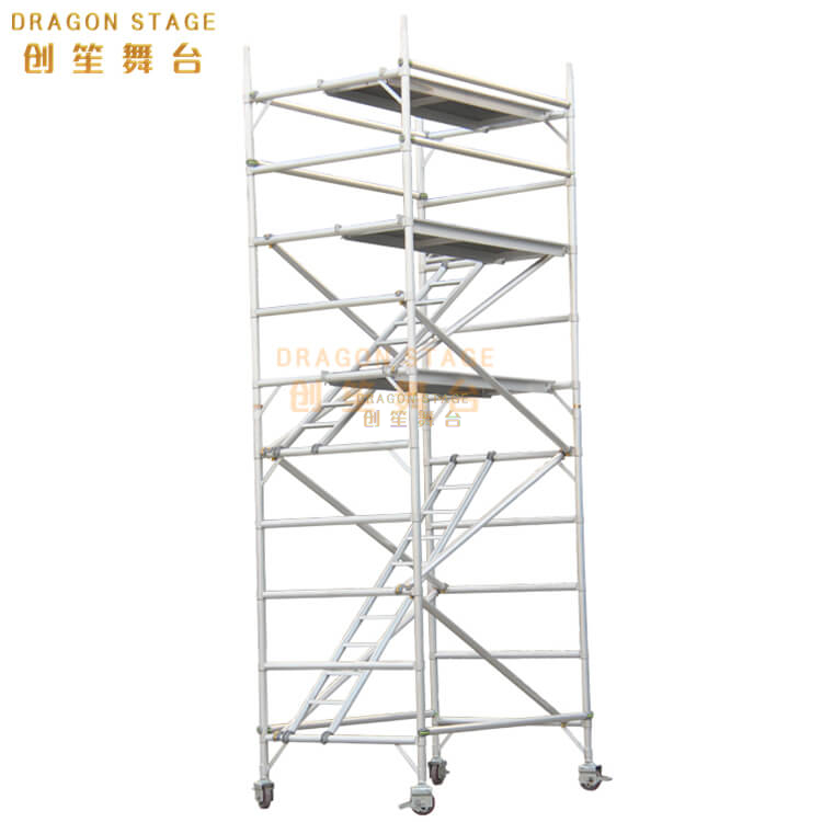 Portable Tower Double scaffolding with step ladder