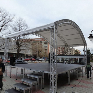 Aluminum Portable Outdoor Stage Arched Aluminium Roof Trusses 10x6m High 3m