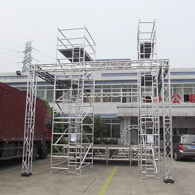 Portable Adjustable Double scaffolding with climbing ladder