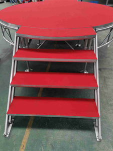 Plywood Red Round Stage with Carpet
