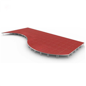 arena plywood red Round Stage