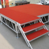 Wooden Red Round Stage with Carpet