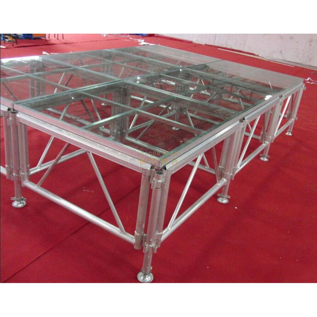 Adjustable Aluminum Acrylic Deck Stage 7.5x2.5m Height 0.6-1m