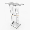 Modern Floor Standing Acrylic Church Pulpit Lectern Podium Plexiglass with Led