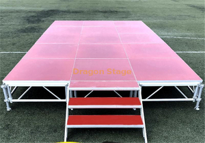 4x4ft Outdoor Concert Aluminum Mobile Stage Platform 9.76x3.66m with 2 Stairs