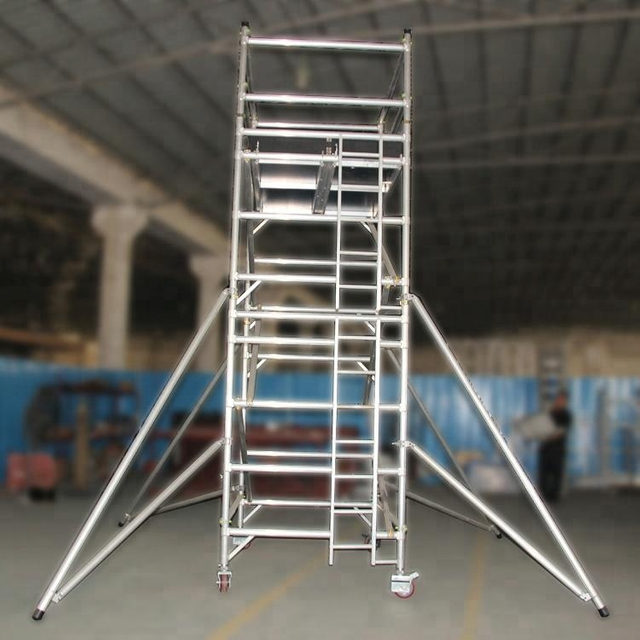 Popular light weight single width aluminum rolling scaffold for end user