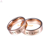 Couple 14K Rose Gold PVD Plating Stamp Band Custom Engraved Letter wedding ring