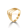 Cheap Wholesale Jewelry Fashion Statement Finger Men Women Heart Geometric Custom Letter 14k Gold Plated Stainless Steel Ring