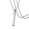 custom engraved personalized name pendant stainless steel vertical bar necklace