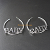 Personalized Women Jewelry Custom Name Alloy Large Hoop Earring