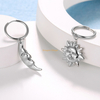 wholesale fashion hip hop jewelry custom stainless steel sun and moon dangle drop hoop earring