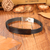 fashion jewelry custom bar black silver stainless steel mesh men bangle bracelet